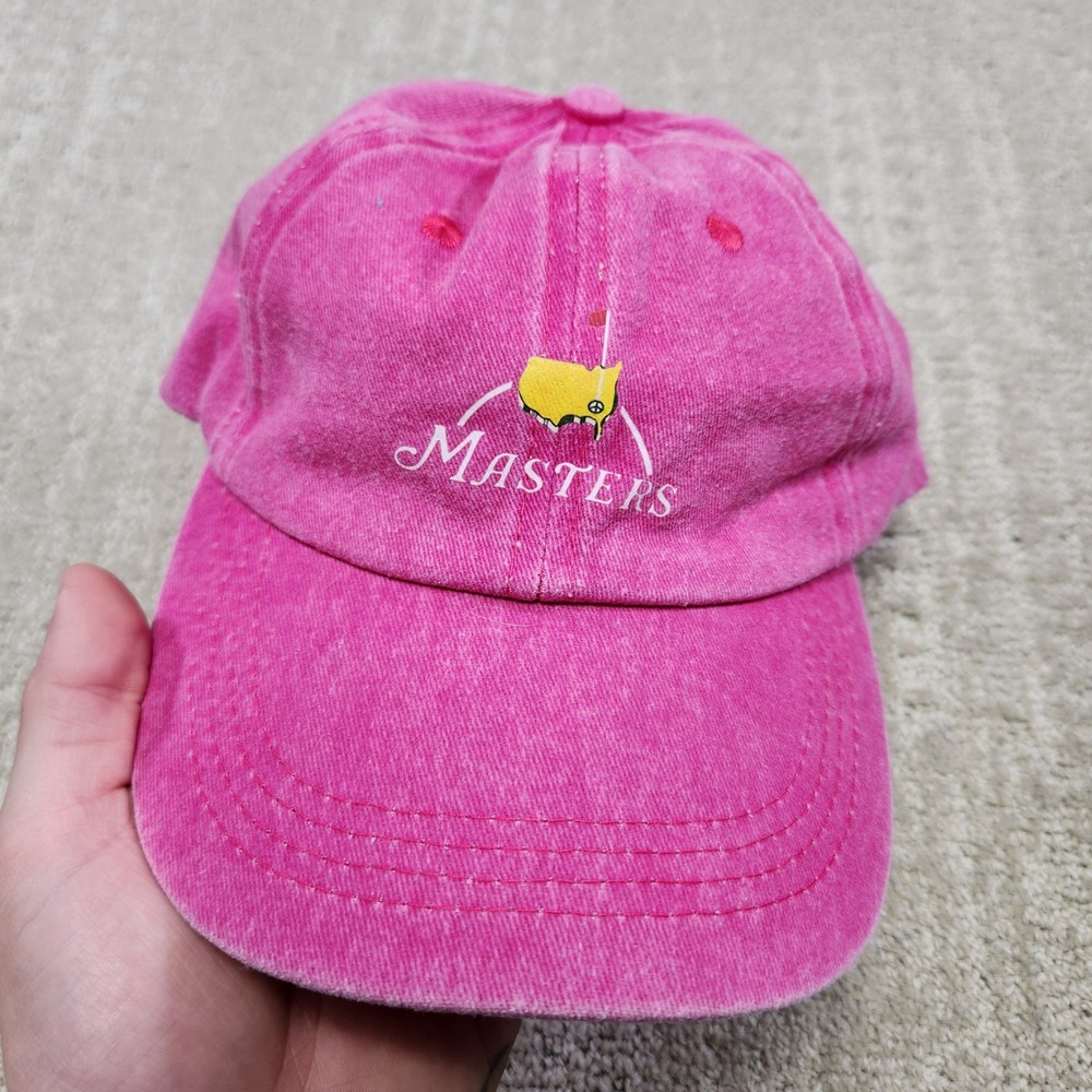 Masters‎ Tournament Golf Hat Pink Adjustable Strapback Dad Cap Embroidered Logo